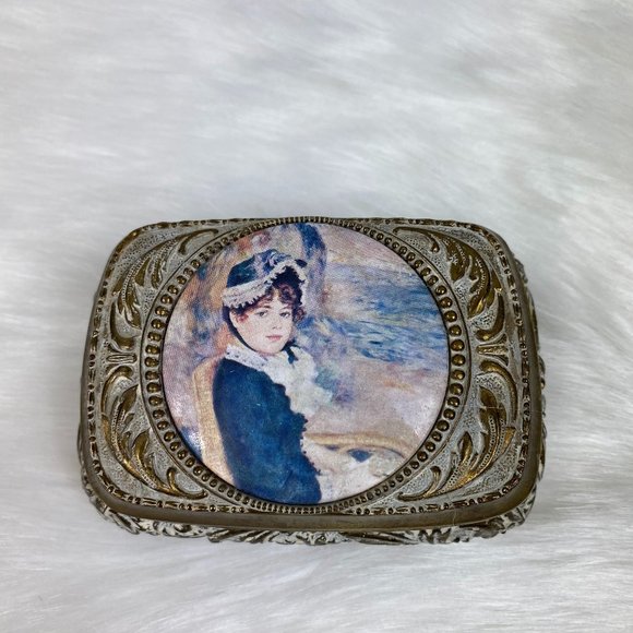 Vintage Japan Victorian Woman Cameo Trinket Box